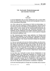 Dokument § 44 Nachwahl