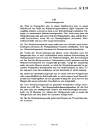 Dokument § 45 Wiederholungswahl