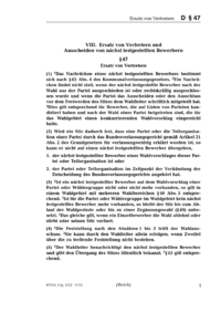 Dokument § 47 Ersatz von Vertretern