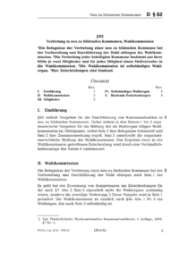 Dokument § 62 Vertretung in neu zu bildenden Kommunen, Wahlkommission