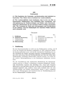 Dokument § 66 Wahlstatistik