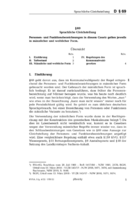 Dokument § 69 Sprachliche Gleichstellung