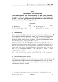 Dokument § 70 Einschränkung von Grundrechten
