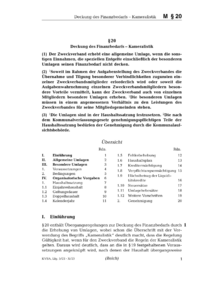 Dokument § 20 Deckung des Finanzbedarfs – Kameralistik