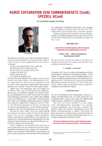 Dokument Kurze Exploration zum Cannabisgesetz (CanG), speziell KCanG
