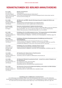 Dokument Veranstaltungen des Berliner Anwaltsvereins