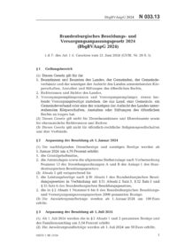 Dokument Brandenburgisches Besoldungs- und Versorgungsanpassungsgesetz 2024 (BbgBVAnpG 2024)