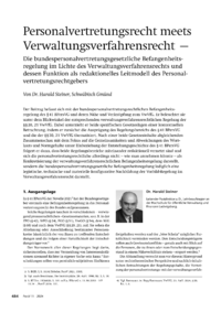 Dokument Personalvertretungsrecht meets Verwaltungsverfahrensrecht