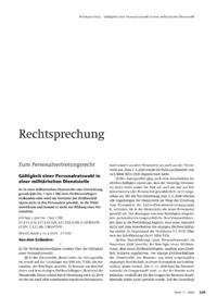 Dokument Gültigkeit einer Personalratswahl in einer militärischen Dienststelle