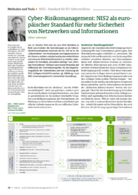 Dokument Cyber-Risikomanagement: NIS2 als europäischer Standard für mehr Sicherheit von Netzwerken und Informationen