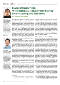 Dokument Maßgeschneiderte KI: Wie Custom GPTs skalierbare Startup-Unterstützung neu definieren