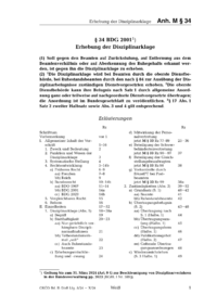 Dokument § 34 BDG 2001 Erhebung der Disziplinarklage
