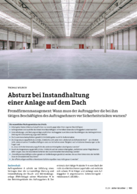 Dokument Absturz bei Instandhaltung einer Anlage auf dem Dach