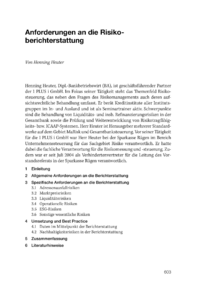 Dokument Anforderungen an die Risikoberichterstattung