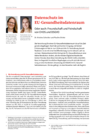 Dokument Datenschutz im EU-Gesundheitsdatenraum