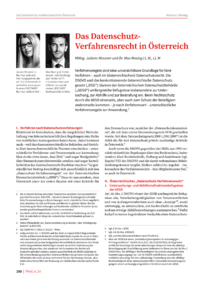 Dokument Das Datenschutz-Verfahrensrecht in Österreich