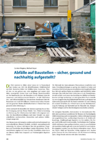 Dokument Abfälle auf Baustellen – sicher, gesund und nachhaltig aufgestellt?