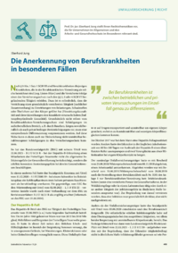 Dokument Die Anerkennung von Berufskrankheiten in besonderen Fällen