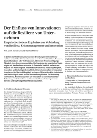 Dokument Der Einfluss von Innovationen auf die Resilienz von Unternehmen