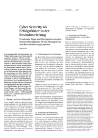 Dokument Cyber Security als Erfolgsfaktor in der Restrukturierung