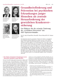 Dokument Gesundheitsförderung und Prävention bei psychischen Erkrankungen junger Menschen als zentrale Herausforderung der gesetzlichen Krankenversicherung