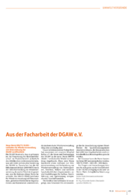 Dokument Aus der Facharbeit der DGAW e.V.