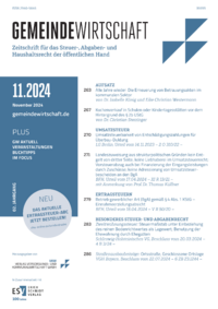 Dokument Zeitschrift Gemeindewirtschaft (GW) Ausgabe 11 2024