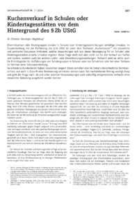 Dokument Kuchenverkauf in Schulen oder Kindertagesstätten vor dem Hintergrund des § 2b UStG