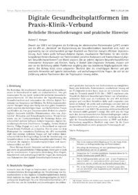 Dokument Digitale Gesundheitsplattformen im Praxis-Klinik-Verbund