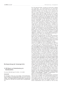 Dokument Rechtsprechung der Instanzgerichte