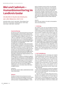 Dokument Blei und Cadmium - Humanbiomonitoring im Landkreis Goslar