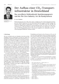 Dokument Der Aufbau einer CO 2 -Transportinfrastruktur in Deutschland