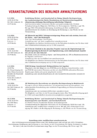 Dokument Veranstaltungen des Berliner Anwaltsvereins