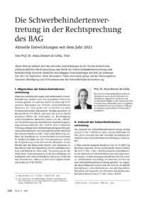 Dokument Die Schwerbehindertenvertretung in der Rechtsprechung des BAG