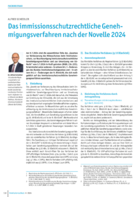 Dokument Das immissionsschutzrechtliche Genehmigungsverfahren nach der Novelle 2024
