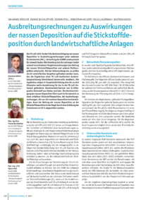 Dokument Ausbreitungsrechnungen zu Auswirkungen der nassen Deposition auf die Stickstoffdeposition durch landwirtschaftliche Anlagen