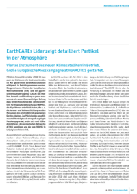Dokument EarthCAREs Lidar zeigt detailliert Partikel in der Atmosphäre