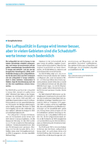 Dokument Die Luftqualität in Europa wird immer besser, aber in vielen Gebieten sind die Schadstoffwerte immer noch bedenklich