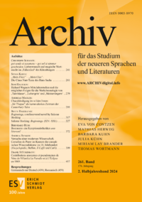 Dokument Archiv für das Studium der neueren Sprachen und Literaturen Ausgabe 02 2024