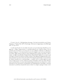 Dokument Claudia Jacobi:  Mythopoétiques dantesques. Une étude intermédiaire sur la France, l’Espagne et l’Italie (1766–1897)  