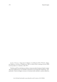 Dokument André Thouin:  Voyage dans la Belgique et la Hollande (1794–1795) 