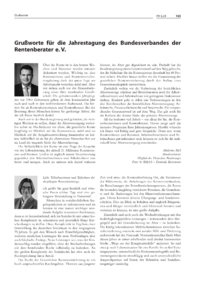 Dokument Grußworte für die Jahrestagung des Bundesverbandes der Rentenberater e. V.