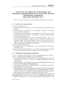 Dokument Gesetz über die Anpassung von Besoldungs- und Beamtenversorgungsbezügen in den Jahren 2024 und 2025 Mecklenburg-Vorpommern (BesVAnpG 2024/2025 M-V)