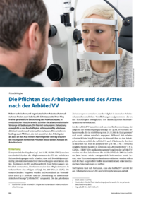 Dokument Die Pflichten des Arbeitgebers und des Arztes nach der ArbMedVV