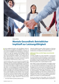 Dokument Mentale Gesundheit: Betrieblicher Impfstoff zur Leistungsfähigkeit