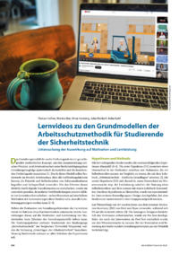 Dokument Lernvideos zu den Grundmodellen der Arbeitsschutzmethodik für Studierende der Sicherheitstechnik