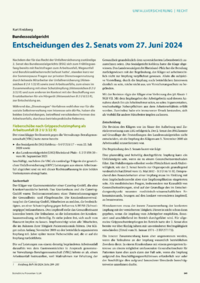 Dokument Entscheidungen des 2. Senats vom 27. Juni 2024