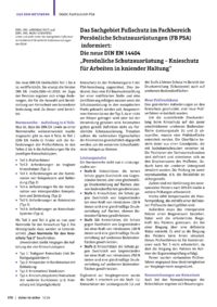 Dokument DGUV, Fachbereich PSA