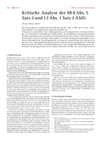 Dokument Kritische Analyse der §§ 8 Abs. 5 Satz 2 und 12 Abs. 1 Satz 2 AStG