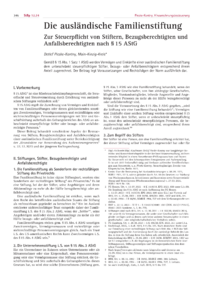 Dokument Die ausländische Familienstiftung